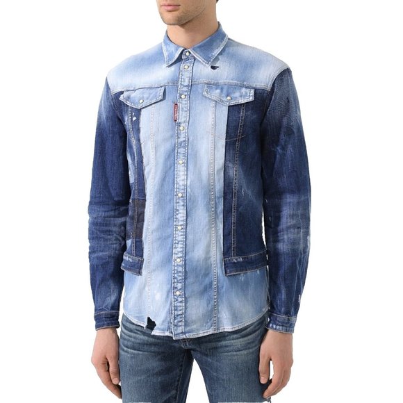 DSQUARED2 Mens Denim Jacket S71DM0273 S30342 470 Size 46/Small NWT Made in Italy - Picture 1 of 16